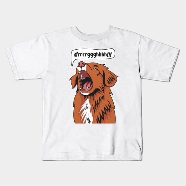 Angry Nova Scotia Duck Tolling Retriever Kids T-Shirt by welovetollers